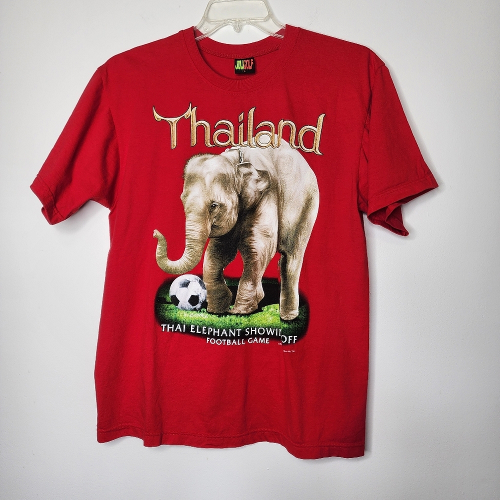 Thailand elephant soccer football red tshirt men's‎ large